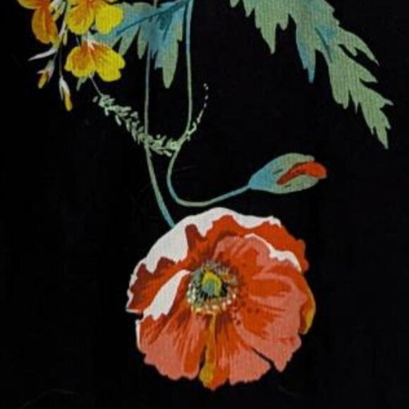 Johnny Was Janie Favorite Long Sleeve V-Neck Swing Tee Floral on Black - Picture 6 of 9